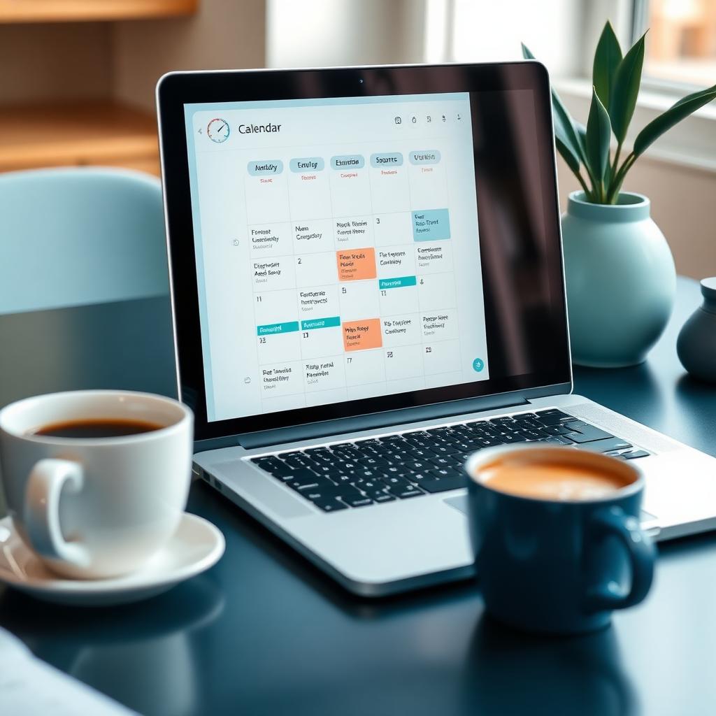 Laptop showing a calendar with scheduled consultation appointments